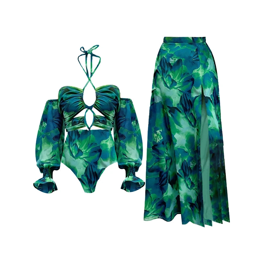 Amazona Bodysuit and Skirt Set