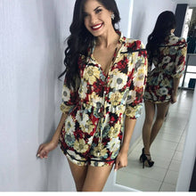 Red flowery playsuit