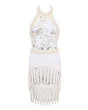 Sequined Pearl Tassels Embellished Dress