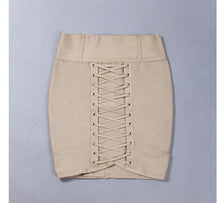 Bandage Khaki Lace Up Skirt